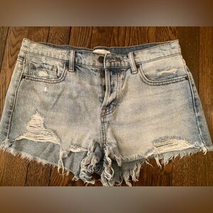 Girls/Ladies Hidden Denim Distressed Boyfriend Jean Shorts Size M